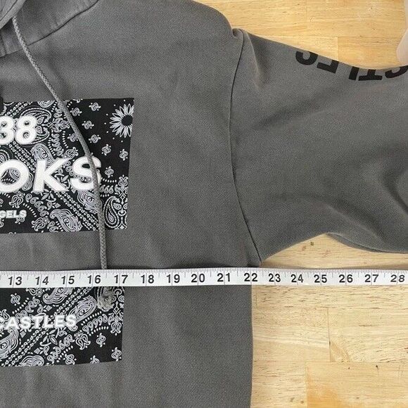 Crooks & Castles Klepto Bandanna Heavyweight Hoodie Washed Out Large NEW - Picture 5 of 7